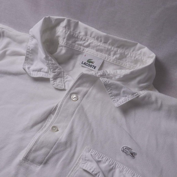 Lacoste Other - Lacoste‎ Men's White Short Sleeve Polo Shirt Size 6 Pocket Casual